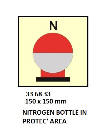 FIRE CONT SYMBOL, 150 x 150 MM, CO2 BOTTLE IN PROTECTED AREA | Korea (2019-5)