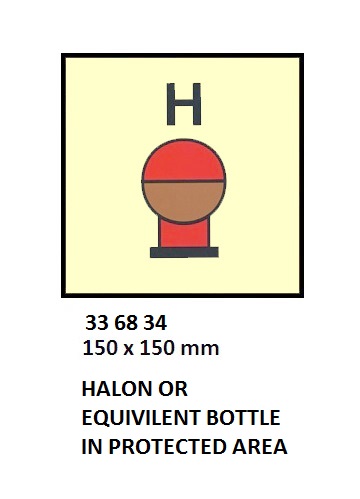 FIRE CONT SYMBOL, 150 x 150 MM, NITROGEN BOTTLE IN PROTEC' AREA | Korea (2019-5)