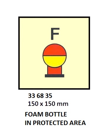 FIRE CONT SYMBOL, 150 x 150 MM, HALON OR EQUIV' BOTTLE IN PROT' AREA | Korea (2019-5)