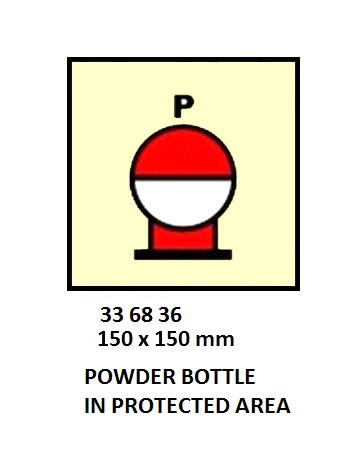 FIRE CONT SYMBOL, 150 x 150 MM, FOAM BOTTLE IN PROT' AREA | Korea (2019-5)