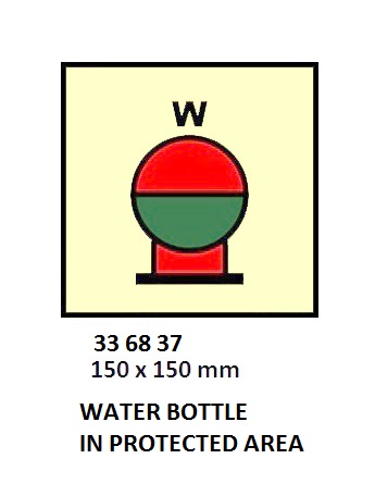 FIRE CONT SYMBOL, 150 x 150 MM, POWDER BOTTLE IN PROT' AREA | Korea (2019-5)