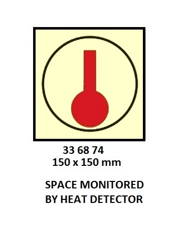 FIRE CONT SYMBOL, 150 x 150 MM, SPACE MONITORED BY SMOKE DETECTOR(S) | Korea (2019-5)