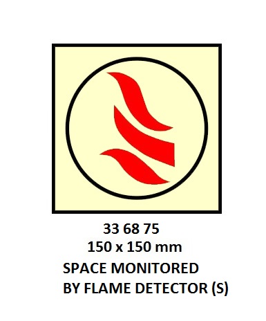 FIRE CONT SYMBOL, 150 x 150 MM, SPACE MONITORED BY HEAT DETECTOR | Korea (2019-5)