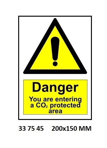 HAZARD SIGN, 200x150 MM, CAUTION. YOU ARE ENTERING A CO2 PROTECTED AREA | Korea (2019-5)