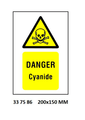 HAZARD SIGN, 200x150 MM, DANGER COMPRESSED OXYGEN | Korea (2019-5)