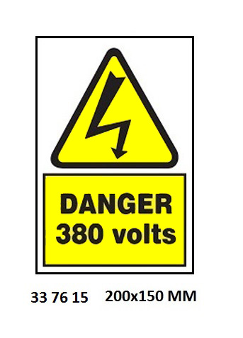 HAZARD SIGN, 200x150 MM, DANGER 440 VOLTS | Korea (2019-5)
