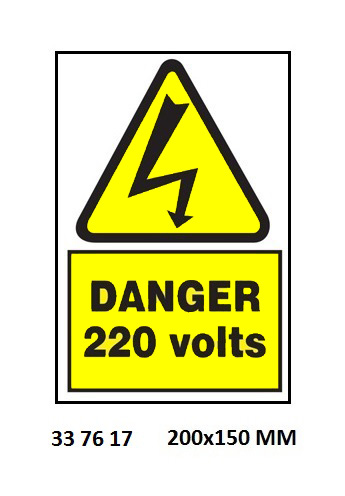 HAZARD SIGN, 200x150 MM, DANGER 240 VOLTS | Korea (2019-5)