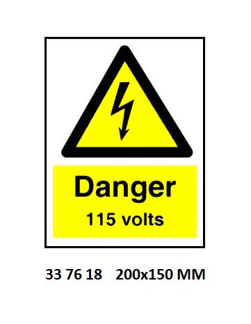 HAZARD SIGN, 200x150 MM, DANGER 220 VOLTS | Korea (2019-5)