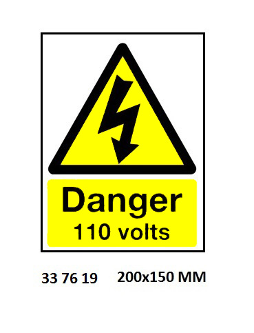HAZARD SIGN, 200x150 MM, DANGER 115 VOLTS | Korea (2019-5)