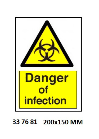 HAZARD SIGN, 200x150 MM, DANGER BIOLOGICAL HAZARD | Korea (2019-5)