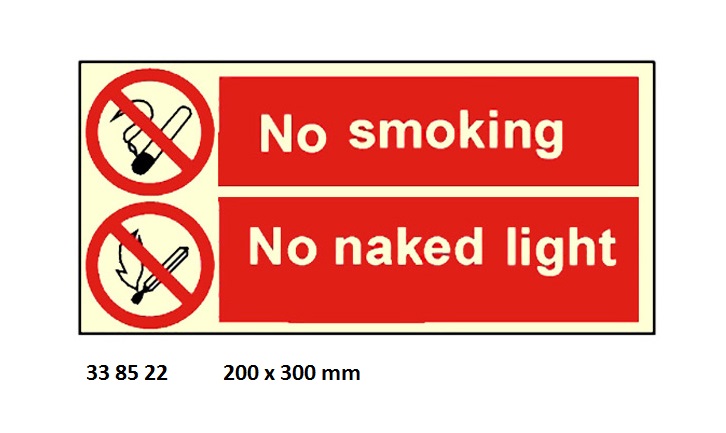 MISCELLANEOUS SIGN, 75x200 MM, NO SMOKING IN BED....