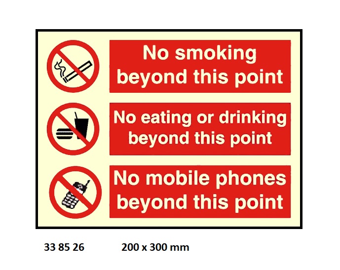 ACCOMMODATION SIGNS, 200x300 MM, NO SMOKING, No eating... | Korea (2019-5)