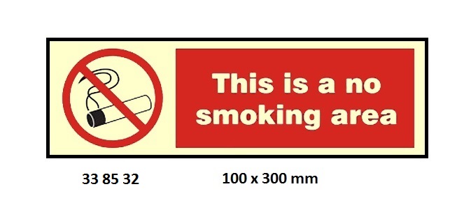 PROHIBITION SIGN, 100x300 MM, SMOKING STRICTLY FORBIDDEN | Korea (2019-5)