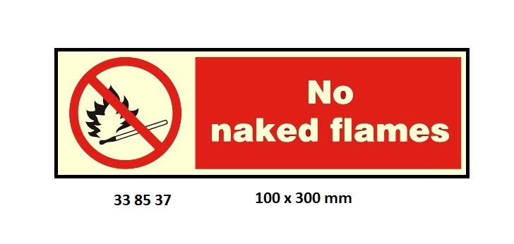 PROHIBITION SIGN, 100x300 MM, NO NAKED LIGHT | Korea (2019-5)