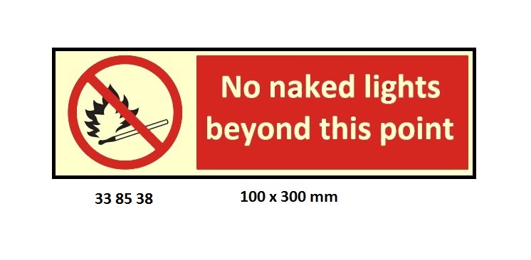 PROHIBITION SIGN, 100x300 MM, NO NAKED FLAMES | Korea (2019-5)