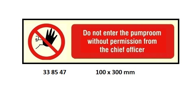 PROHIBITION SIGN, 100x300 MM, DO NOT ENTER THE PUMPROOM | Korea (2019-5)