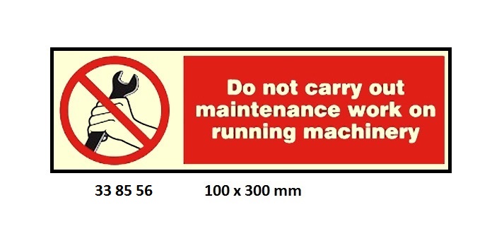 PROHIBITION SIGN, 100x300 MM, UNAUTHORISED PERSONS MAY NOT SERVICE MACHINES | Korea (2019-5)