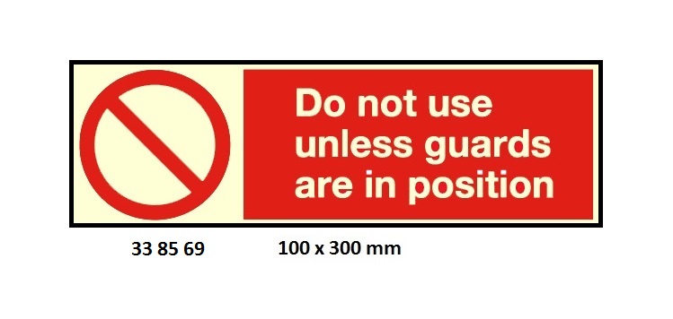PROHIBITION SIGN, 100x300 MM, DO NOT REMOVE GUARDS | Korea (2019-5)