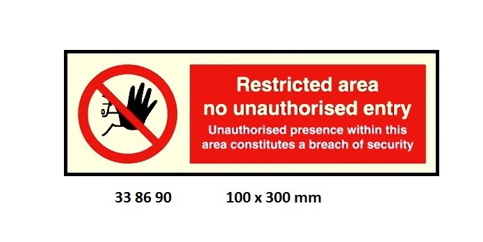 PROHIBITION SIGN, 100x300 MM, CREW ONLY | Korea (2019-5)