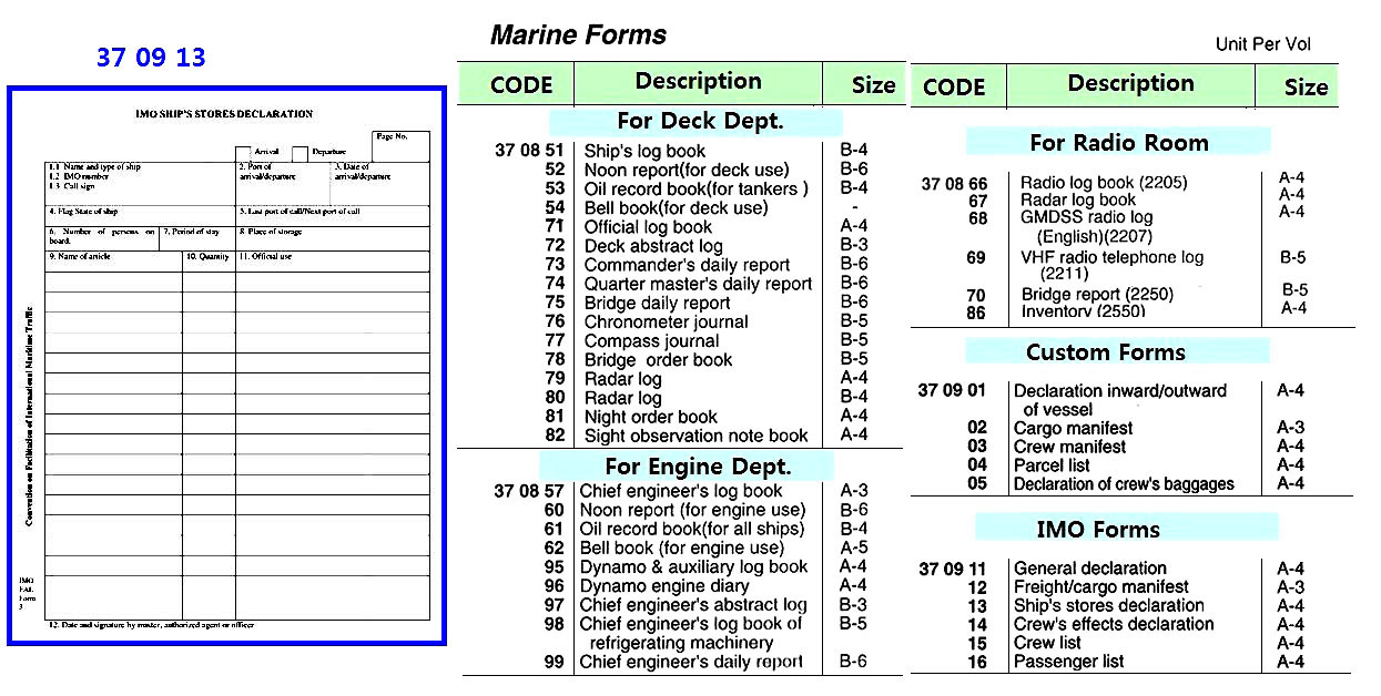 IMO PUBLICATION, FREIGHT/ CARGO MANIFEST, A-3