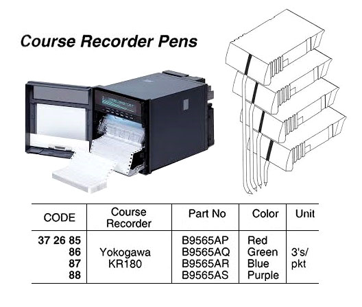 RECORDING PAPER FOR COURSE RECORDER, YOKOGAWA KR 180, B9565AQ, GREEN 3'S/PKT | 1 PC (2013-8)