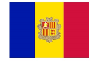 NATIONAL FLAG, SIZE:3'x 4', ANDORRA | 90x135 cm, Korea (2019-5)