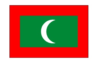 NATIONAL FLAG, SIZE:3'x 5', REPUBLIC OF MALDIVES | 90x135 cm, Korea (2019-5)