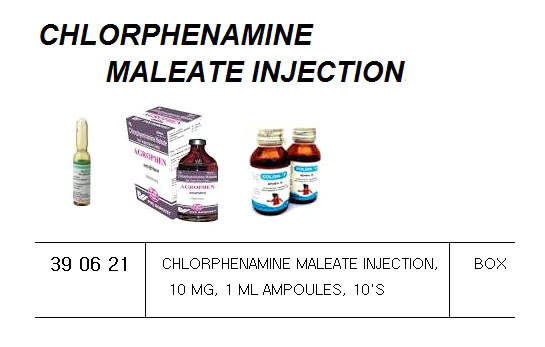 CHLORPHENAMINE MALEATE TABLETS, 4 MG, 20'S | 100 TAB (2011-1)