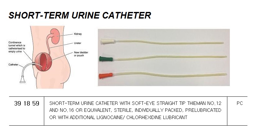 BLADDER DRAINAGE EQUIPMENT, PENCIL SHEATH SET WITH CONDOM CATHETER, TUBE, AND BAG
