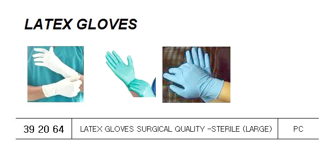 LATEX GLOVES SURGICAL QUALITY -STERILE (LARGE)