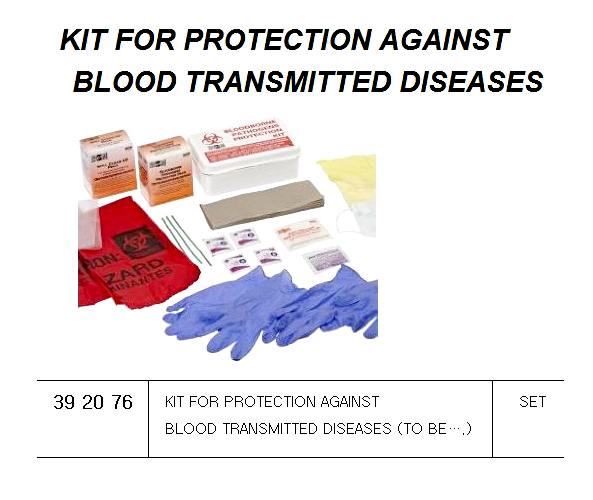 KIT FOR PROTECTION AGAINST BLOOD TRANSMITTED DISEASES (TO BE??.)
