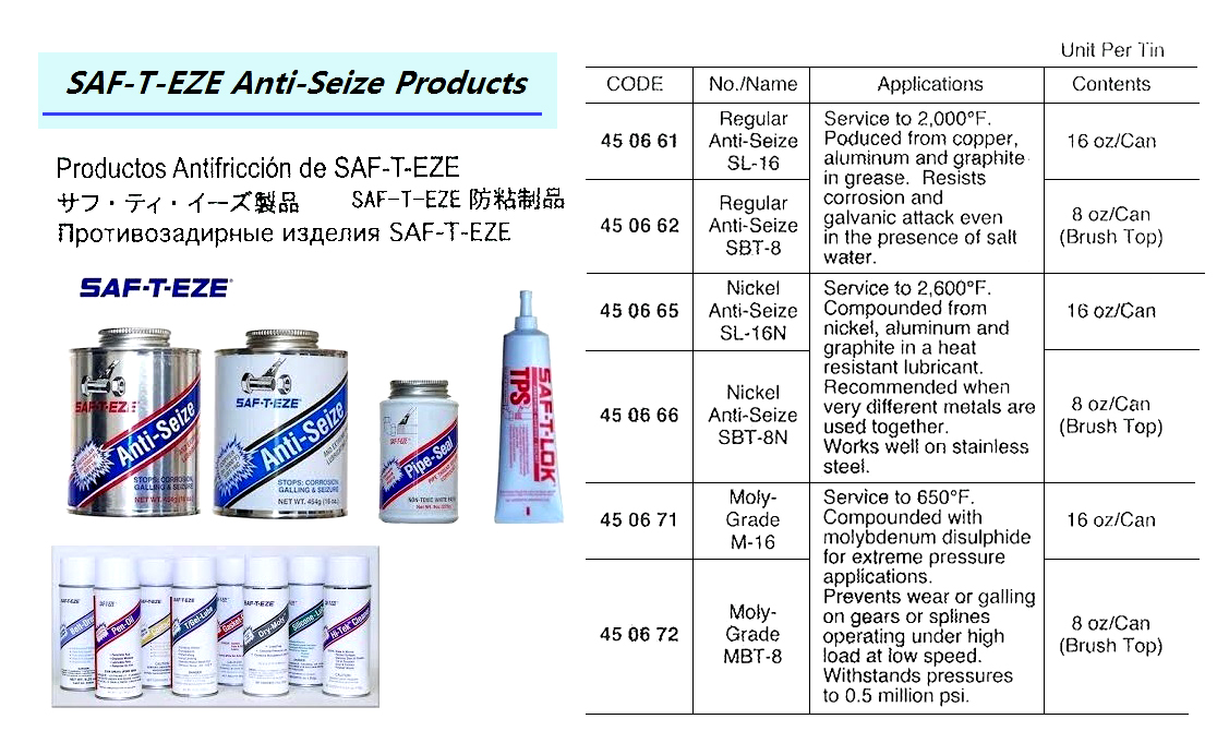 SAF-T-EZE ANTI-SEIZE, NICKEL ANTI-SEIZE SBT-8B, 8 OZ | Permatex, USA (2016-4)