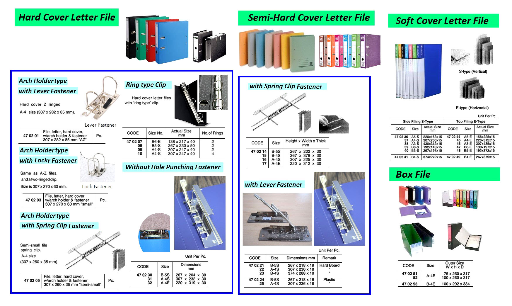 HARD COVER LETTER FILE WITH ARCH HOLDER WITH LEVER FASTENER 307 x 282 x 85 MM "A-Z" | (2019-1)