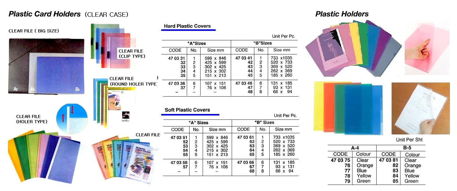 PLASTIC CARD HOLDER, HARD PLASTIC COVER, B-3 369 x 520 MM | (2010-2)
