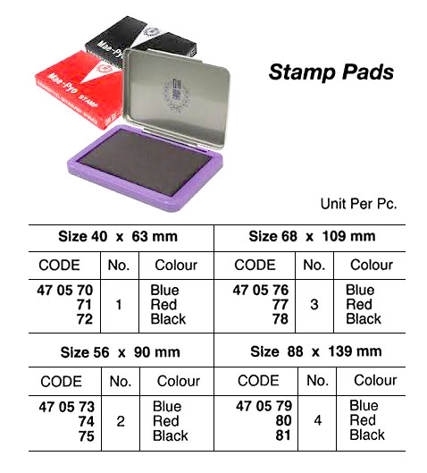 STAMP PAD, NO.1 40 x 63 MM, RED | (2017-3)