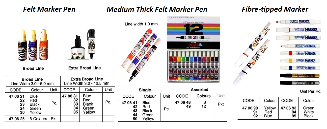 FELT MARKER PEN, BROAD LINE, BLACK | (2019-1)