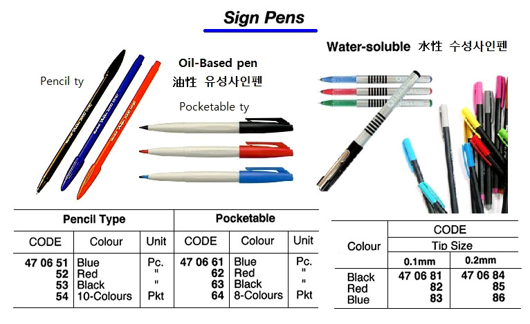 WATER-SOLUBLE SIGN PEN, 0.1 MM, BLUE | (2011-6)