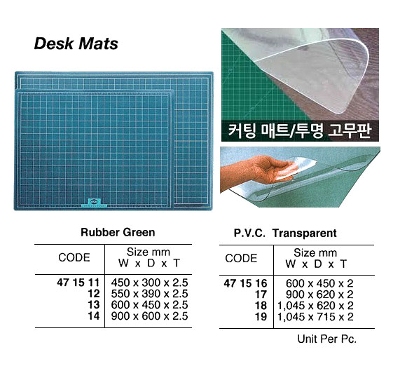 DESK MAT, PVC TRANSPARENT 1045 x 715 x 2 MM | (2015-9)