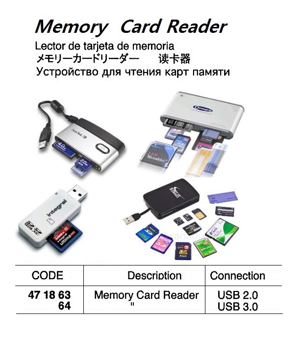 MEMORY CARD READER, USB 2.0