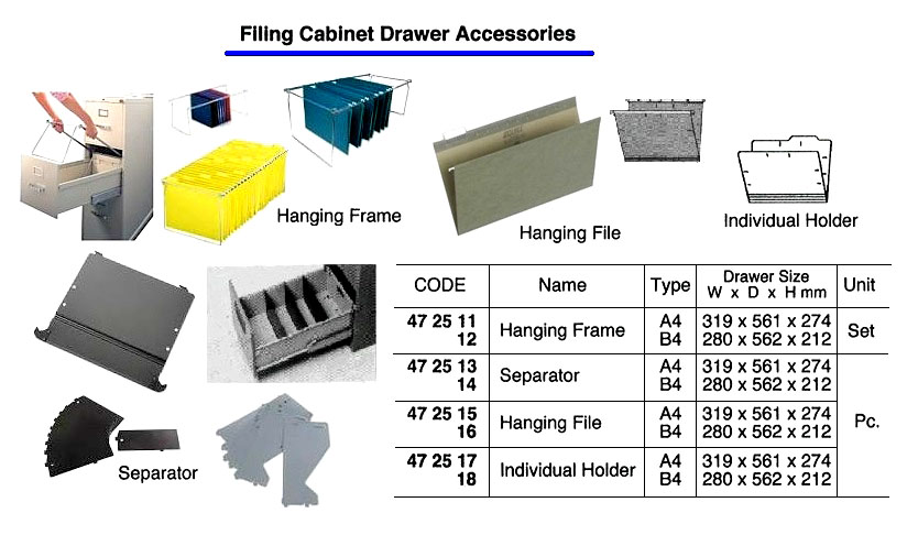 FILE CABINET ACCESSORY, INDIVIDUAL HOLDER PAPER A4 | (2010-4)