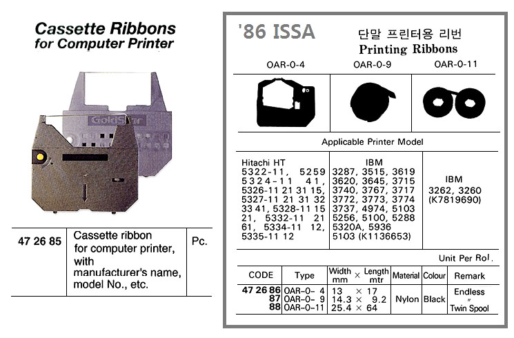 PRINTING RIBBON, NYLON BLACK OAR-0-9 ENDLESS 14.3 MM x 9.2 MTR