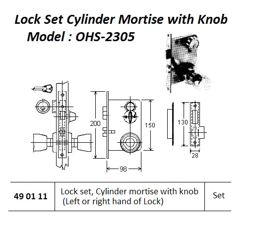 INDICATOR MORTISE LOCK WITH LEVER HANDLE, OHS#2270 | Ateck (2017-9)