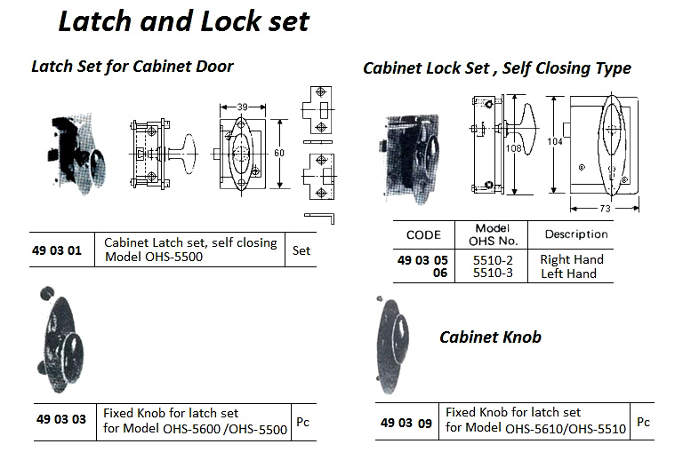 KNOB FIXED OHS#5600 FOR LATCH SET OHS#5500