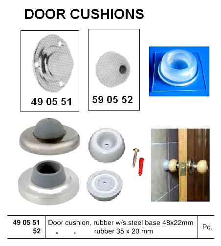 DOOR CUSHION RUBBER WITH S.STEEL BASE, 48 x 22 MM | Daehung (2017-4)