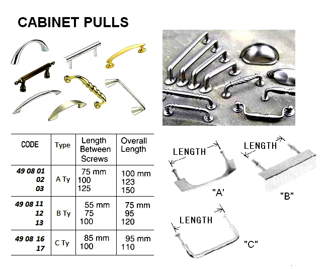 CABINET PULL, ALUMINUM ALLOY, OHS#6006 A-TYPE 125 MM