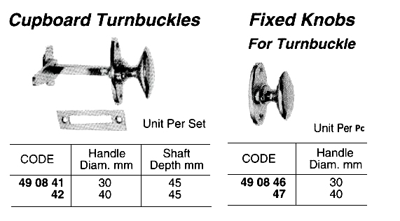 TURNBUCKLE CUPBOARD, HANDLE DIA 30 MM