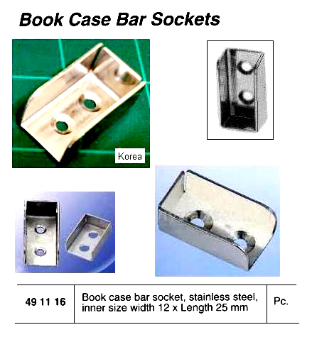 S.STEEL BOOK CASE BAR SOCKET, 12 x 25 MM | 10 x 25 MM (2014-10)