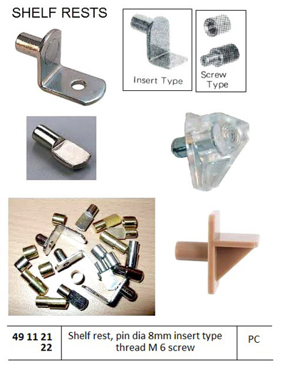 SHELF REST, PIN DIA 8MM INSERT TYPE