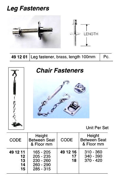 BRASS LEG FASTENER, L 100 MM