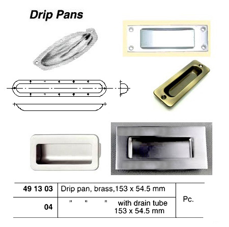 CHROME PLATED BRASS DRIP PAN, 326 x 58 MM